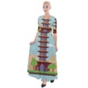 China-landmark-landscape-chinese Half Sleeves Maxi Dress View1