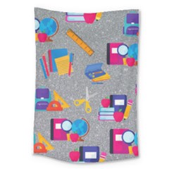 80s And 90s School Pattern Large Tapestry by NerdySparkleGoth