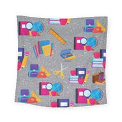 80s And 90s School Pattern Square Tapestry (small) by NerdySparkleGoth