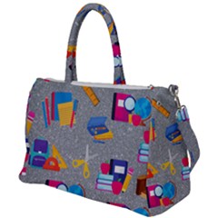 80s And 90s School Pattern Duffel Travel Bag by NerdySparkleGoth