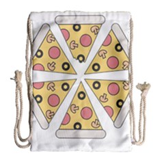 Pizza-slice-food-italian Drawstring Bag (large) by Sudhe