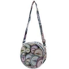 Compass-direction-north-south-east Crossbody Circle Bag by Sudhe