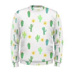 Green Cacti With Sun Men s Sweatshirt by SychEva