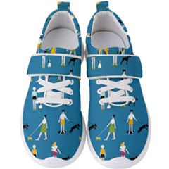 Girls Walk With Their Dogs Men s Velcro Strap Shoes by SychEva