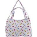 Multicolored Pencils And Erasers Double Compartment Shoulder Bag View1