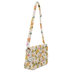 Yellow Juicy Pears And Apricots Shoulder Bag With Back Zipper by SychEva