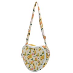 Yellow Juicy Pears And Apricots Heart Shoulder Bag by SychEva