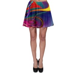 Colorful Rainbow Modern Paint Pattern 13 Skater Skirt by DinkovaArt