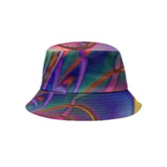 Colorful Rainbow Modern Paint Pattern 13 Inside Out Bucket Hat (kids) by DinkovaArt