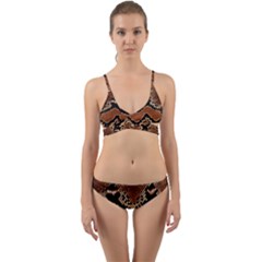 Leatherette Snake 3 Wrap Around Bikini Set by skindeep