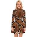 Leatherette Snake 3 Long Sleeve Velour Longline Dress View1