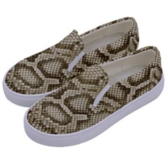 Leatherette Snake 4 Kids  Canvas Slip Ons by skindeep