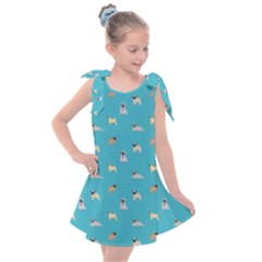 Funny Pugs Kids  Tie Up Tunic Dress by SychEva