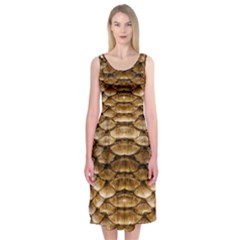 Reptile Skin Pattern 11 Midi Sleeveless Dress by skindeep