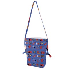 Blue 50s Folding Shoulder Bag