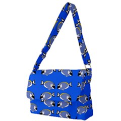 Powder Blue Tang Print Full Print Messenger Bag (l) by Kritter