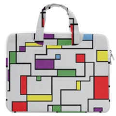 Colorful Rectangles Macbook Pro Double Pocket Laptop Bag (large) by LalyLauraFLM