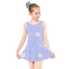 Lighblu Plaid Kids  Skater Dress Swimsuit by snowwhitegirl