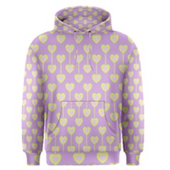 Yellow Hearts On A Light Purple Background Men s Core Hoodie by SychEva