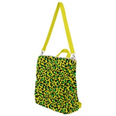 Yellow And Green, Neon Leopard Spots Pattern Crossbody Backpack by Casemiro