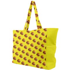 Vector Burgers, Fast Food Sandwitch Pattern At Yellow Simple Shoulder Bag by Casemiro