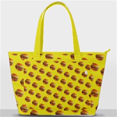 Vector Burgers, Fast Food Sandwitch Pattern At Yellow Back Pocket Shoulder Bag  by Casemiro