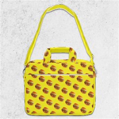 Vector Burgers, Fast Food Sandwitch Pattern At Yellow Macbook Pro Shoulder Laptop Bag  by Casemiro