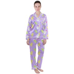 Ffpatternrepeat2 Satin Long Sleeve Pajamas Set by thePastelAbomination