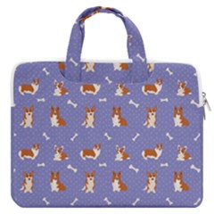 Cute Corgi Dogs Macbook Pro Double Pocket Laptop Bag by SychEva