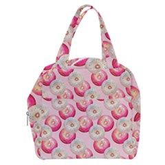 Pink And White Donuts Boxy Hand Bag by SychEva