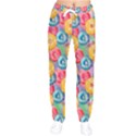 Multicolored Donuts Women velvet Drawstring Pants View1