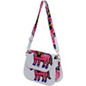 Unicorn Sketchy Style Drawing Saddle Handbag View2