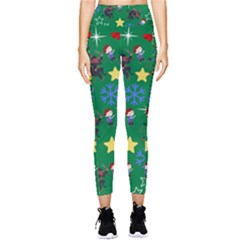 Krampus And Brat Green Pocket Leggings  by NerdySparkleGoth