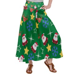 Santa Green Satin Palazzo Pants by NerdySparkleGoth