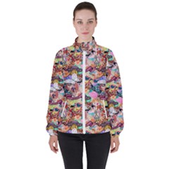 Retro Color Women s High Neck Windbreaker by Sparkle