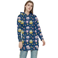 Autumn Pumpkins Women s Long Oversized Pullover Hoodie by SychEva