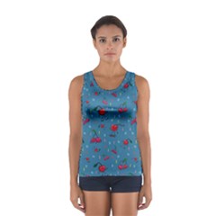 Red Cherries Athletes Sport Tank Top  by SychEva