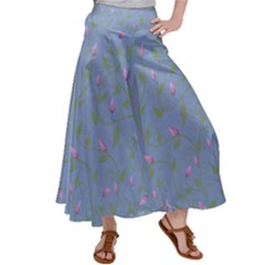 Curly Flowers Satin Palazzo Pants by SychEva