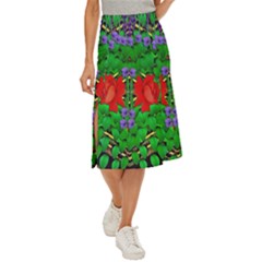 A Island Of Roses In The Calm Sea Midi Panel Skirt by pepitasart