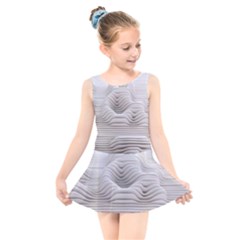 Illusion Waves Kids  Skater Dress Swimsuit by Sparkle