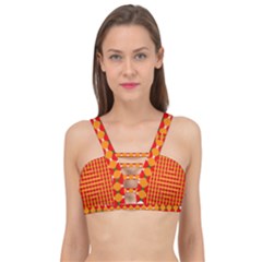 Illusion Blocks Pattern Cage Up Bikini Top by Sparkle