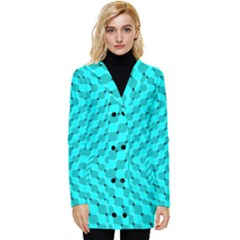 Illusion Waves Pattern Button Up Hooded Coat  by Sparkle