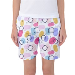 Abstract Multicolored Shapes Women s Basketball Shorts by SychEva