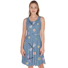 Cute Dragonflies In Spring Knee Length Skater Dress With Pockets by SychEva