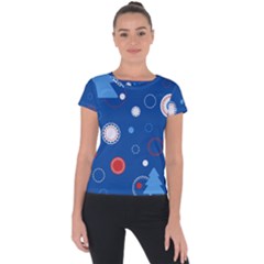 Christmas Pattern Tree Design Short Sleeve Sports Top  by Sapixe