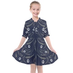 Folk Flowers Print Floral Pattern Ethnic Art Kids  All Frills Chiffon Dress