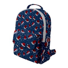 Blue Christmas Hats Flap Pocket Backpack (large) by SychEva