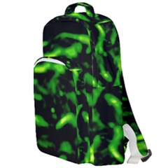 Green  Waves Abstract Series No3 Double Compartment Backpack by DimitriosArt