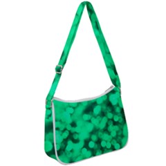 Light Reflections Abstract No10 Green Zip Up Shoulder Bag by DimitriosArt