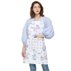 Unicorn Cats Pattern 2 Pocket Apron by Littlebird